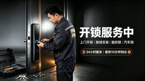 宁波开锁公司师傅正在无损开启防盗门锁