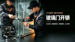 鼓楼开锁师傅维修商户玻璃门锁